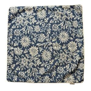 Castilla Textil Spain Blue Floral Print Pillow Cover 22"x22" Cushion Linen Blend